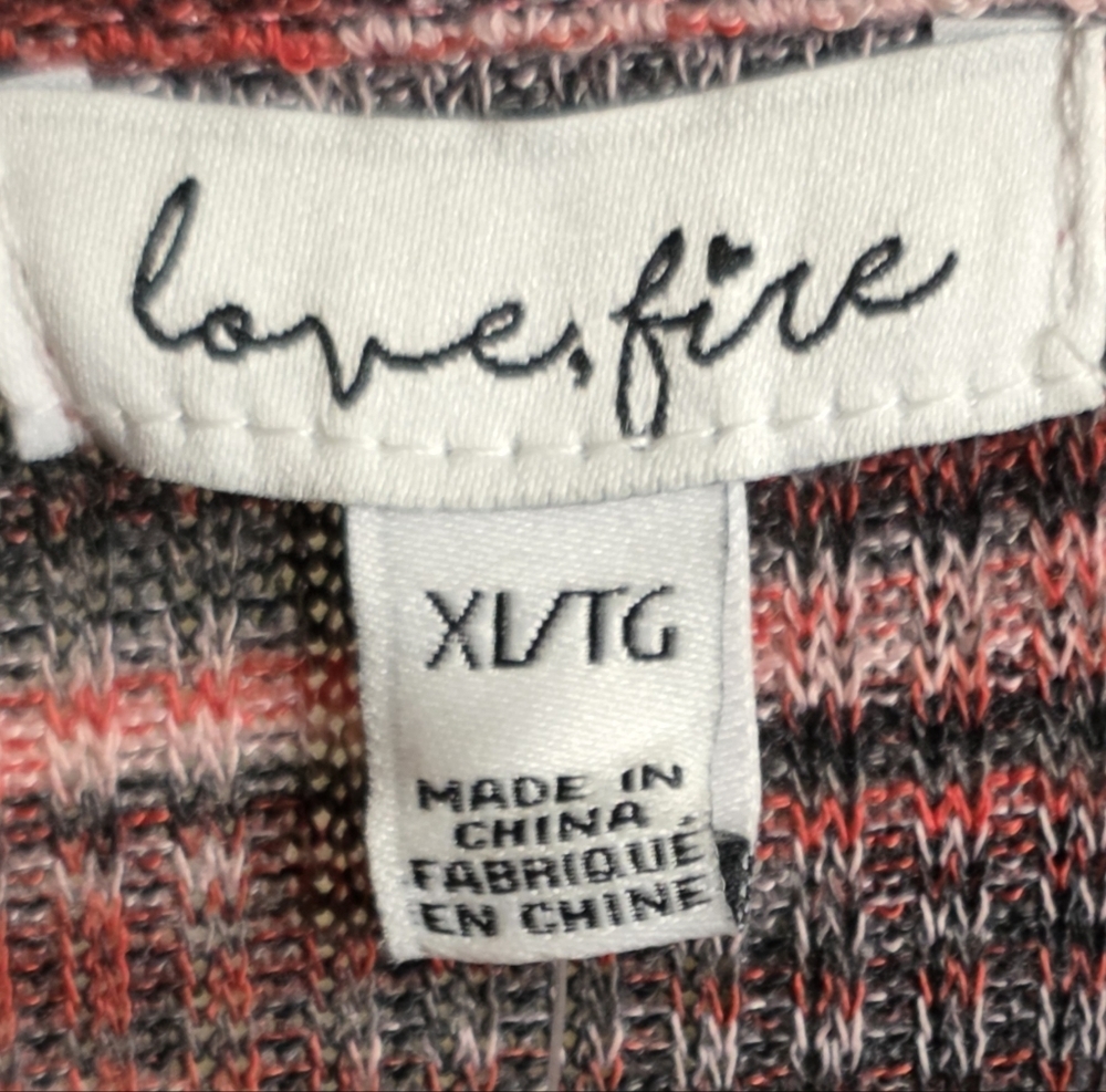 Love, Fire Multicolor Striped Knit Sweater Dress XL - Picture 5 of 5